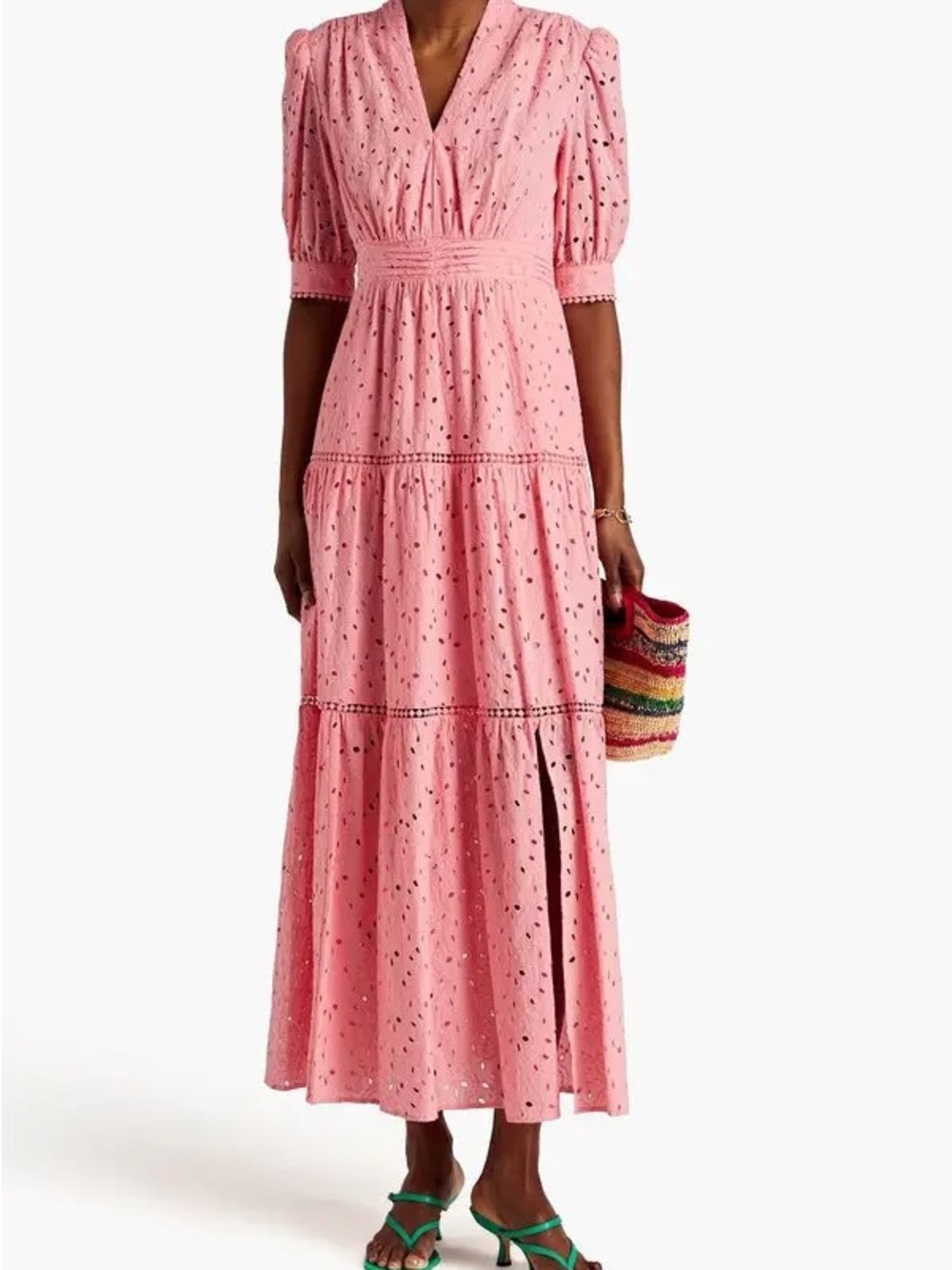 Diane Von Furstenberg Olivier Broderie Anglaise Cotton Maxi Dress